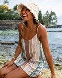 T&C Sea Breeze Beach Hat in Natural woven straw front view showing the wide brim and embroidered front Town and Country logo patch, sold by Point Break Cambridge local family surf shop at 63 Duke street.