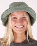 T&C Sea Breeze Beach Hat in Teal woven straw front view showing the wide brim and embroidered front Town and Country logo patch, sold by Point Break Cambridge local family surf shop at 63 Duke street.