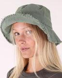T&C Sea Breeze Beach Hat in Teal woven straw side profile view showing the high crown shape and adjustable toggle chin strap, sold by Point Break Cambridge local family surf shop at 63 Duke street.