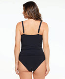 TOGS Black Tankini Ruched Top