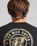 The Mad Hueys Hueys Sun Strap in Black back view showing the continuous flexible black strap length and premium stitched construction, sold by Point Break Cambridge local family surf shop at 63 Duke street.