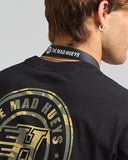 The Mad Hueys Hueys Sun Strap in Black side profile view showing the sleek low profile lay flat design, sold by Point Break Cambridge local family surf shop at 63 Duke street.