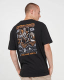 The Mad Hueys Plank Captain Cooked SS Tee in Black back view showing the relaxed straight silhouette and bold oversized custom nautical captain artwork graphic print, sold by Point Break Cambridge local family surf shop at 63 Duke street.