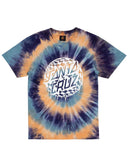 Santa Cruz Check Waste Dot Mono Front Short Sleeve Tee - Navy Tie Dye
