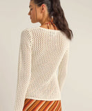 Rhythm Seashell Long Sleeve Tie Front Top - White