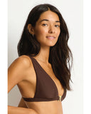 Sea Level Luminara Longline Tri Top - Cocoa