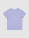 Unit Kids Grow Tee in Lavender purple back view showing the relaxed straight kids silhouette drape and premium shoulder-to-shoulder structural seam stitching, sold by Point Break Cambridge local family surf shop at 63 Duke street.