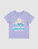 Unit Kids Grow Tee in Lavender purple front view showing the comfortable ribbed crew neck and bold custom children front graphic logo print, sold by Point Break Cambridge local family surf shop at 63 Duke street.