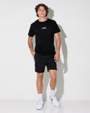 Unit Mens Kinetic Tee front view showing the comfortable ribbed crew neck and bold custom front graphic logo print, sold by Point Break Cambridge local family surf shop at 63 Duke street.