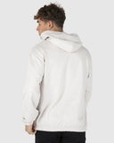 Unit Unisex Central Hoodie in Off White back view showing the relaxed straight fleece silhouette and premium double stitched structural shoulder panels, sold by Point Break Cambridge local family surf shop at 63 Duke street.