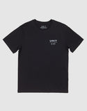 Unit Youth Major Tee in Black front view showing the comfortable ribbed crew neck and bold custom youth front graphic logo print, sold by Point Break Cambridge local family surf shop at 63 Duke street.