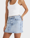 Roxy Shine Denim Mini Skirt - Beau Blue