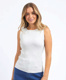 Foxwood Tessa Metallic Knit Tank - Vintage White