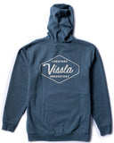 Back view of the men's Vissla Creators Commuter Eco hoodie displaying the relaxed fit drape and multi-panel hood profile.