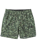 Vissla Solid Sets 16 Boys Ecolastic Short in Camo front view showing the comfortable elastic waistband with drawcord and classic woven brand patch, sold by Point Break Cambridge local family surf shop at 63 Duke street.