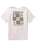 Vissla TEC Abundant Swell Vintage Short Sleeve Tee in White back view showing the relaxed straight silhouette and premium shoulder-to-shoulder seam stitching, sold by Point Break Cambridge local family surf shop at 63 Duke street.