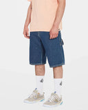 Volcom Labored Denim Utility Short - Indigo Ridge Wash