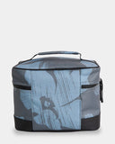 Volcom Patch Attack Deluxe Makeup Bag in Blue back view showing the clean blue durable polyester fabric panel, sold by Point Break Cambridge local family surf shop at 63 Duke street.