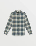 Volcom Mens Caiden Plaid Long Sleeve Shirt- Dusty
