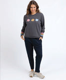 Elm Wynne Crew Womens Fleece - Washed Black
