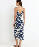 Rhythm Waverly Bias Cut Midi Dress - Ink