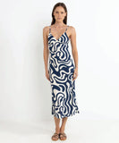 Rhythm Waverly Bias Cut Midi Dress - Ink