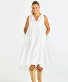 Sass Seville Tiered Dress - White