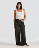 Wrangler Mid Stevie Relaxed Wide Jeans - Nightwatch Black