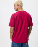 XLarge Peace Frog SS Tee in Pigment Plum back view showing the relaxed fit washed purple cotton fabric, sold by Point Break Cambridge local family surf shop at 63 Duke street.