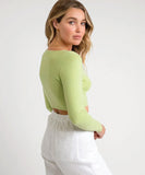 Rhythm Ashton Long Sleeve Knit Women's Top - Apple