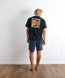 T&C Border Check Tee - Washed Black