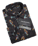 Mechmoto Cord Bird Print Shirt - Black