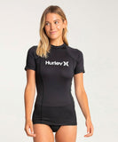 Hurley One And Only Women's Fitted Short Sleeve Rash Vest - Black