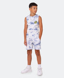 Santa Cruz Checked Out Flamed Dot Boys Track Short - Blue Tie Dye