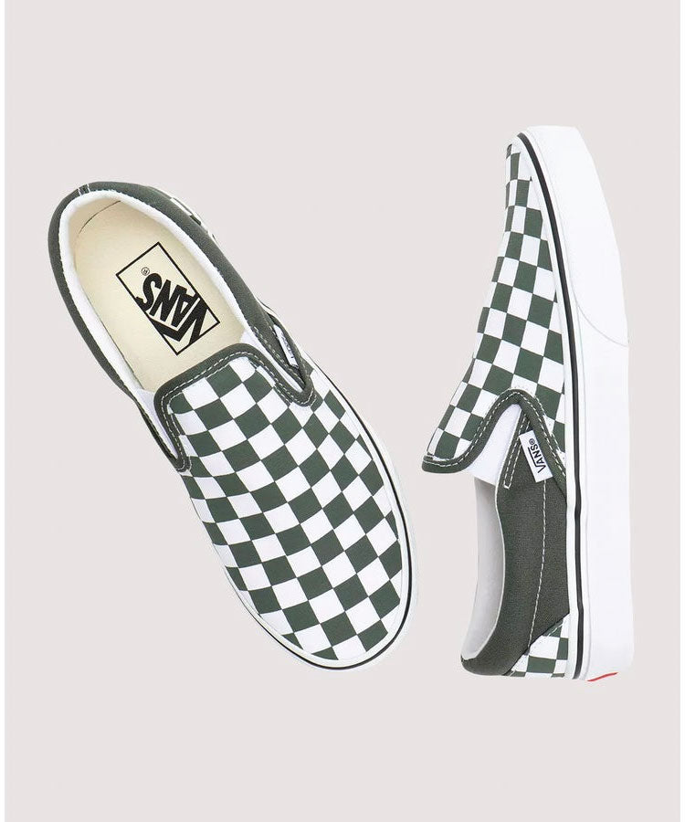 Vans Classic Slip-On (Checkerboard) Kids - Scarab / True White