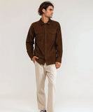 Rhythm Corduroy Long Sleeve Shirt - Chocolate