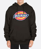 A youth pop-over hoodie in black color with the Dickies logo printed at the front. Dickies H.S Classic Youth Hooodie - Black