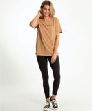 Hurley Flower Embroidered Womens Tee - Beige