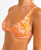 Rhythm Evangeline Floral U/Wire Top - Mandarin