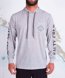 Salty Crew Tippet Pocket Hood Tech Tee - Athletic Heather