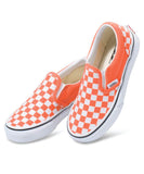 Vans Classic Slip-On (Checkerboard) Kids Shoe - Melon / True White