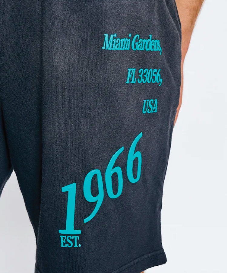 Majestic Miami Dolphins Multi Logo Shorts - Faded Black