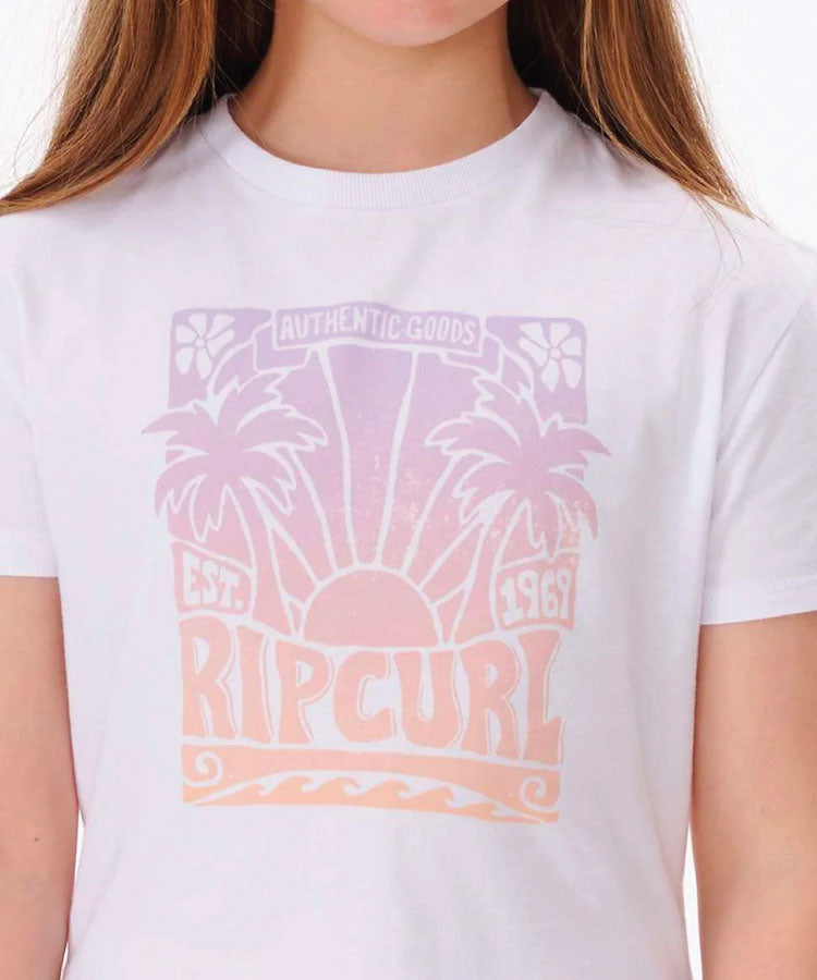 Rip Curl Surf Check Girls Tee - Optical White