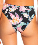 Roxy Womens Printed Beach Classics Mid Waist Bikini Bottoms - Anthricite PF
