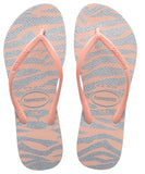 Havaianas Slim Animals Glitter Jandal - Ballet Rose