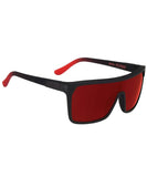 Spy Flynn Black Soft Matte Black/Red Fade Happy Grey Green W/ Red Flash Mirror Sunglasses