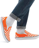Vans Classic Slip-On (Checkerboard) Shoes - Orange Tiger / True White