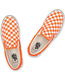 Vans Classic Slip-On (Checkerboard) Shoes - Orange Tiger / True White