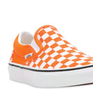 Vans Classic Slip-On (Checkerboard) Shoes - Orange Tiger / True White