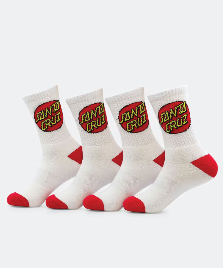 Santa Cruz Classic Dot White Socks - 7-11